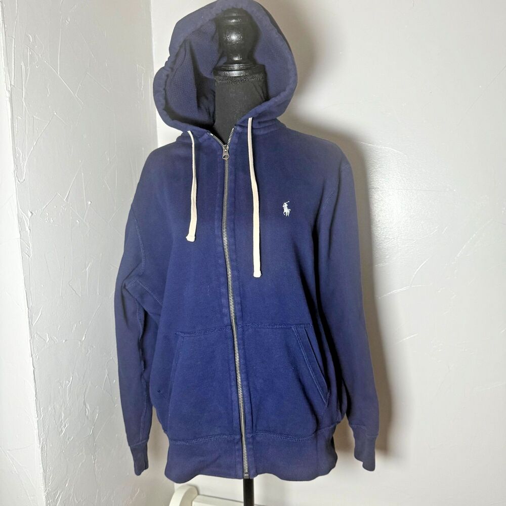 Polo Ralph Lauren Hoodie Mens Size Large Fleece Full Zip Preppy Classic Outdoor